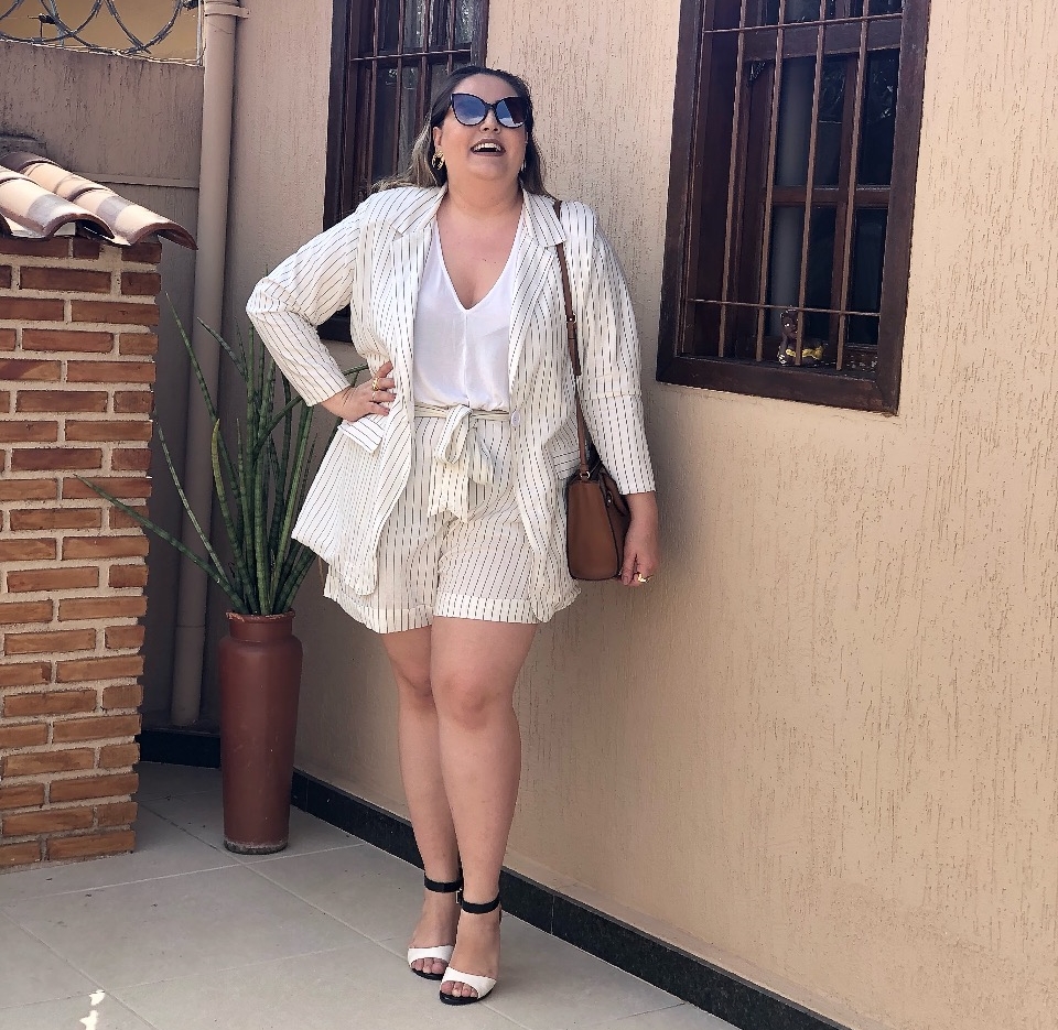Look plus size total white